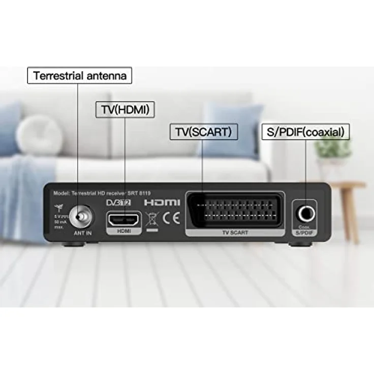 Strong SRT 8119, Terrestrischer Digital-Decoder DVB-T2 HDMI mit HEVC265 Unterstützung, 400 Kanälen und EPG – Bild 3