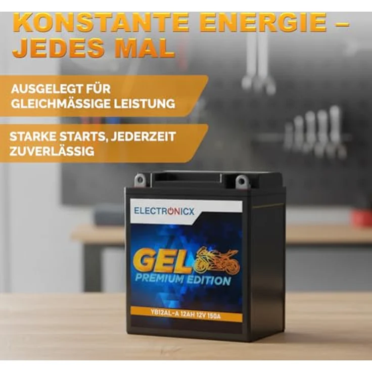 Electronicx Extreme Edition GEL Batterie 12Ah 12V, wartungsfrei, auslaufsicher, vibrationsfest für Motorrad, Roller und Quad – Bild 4