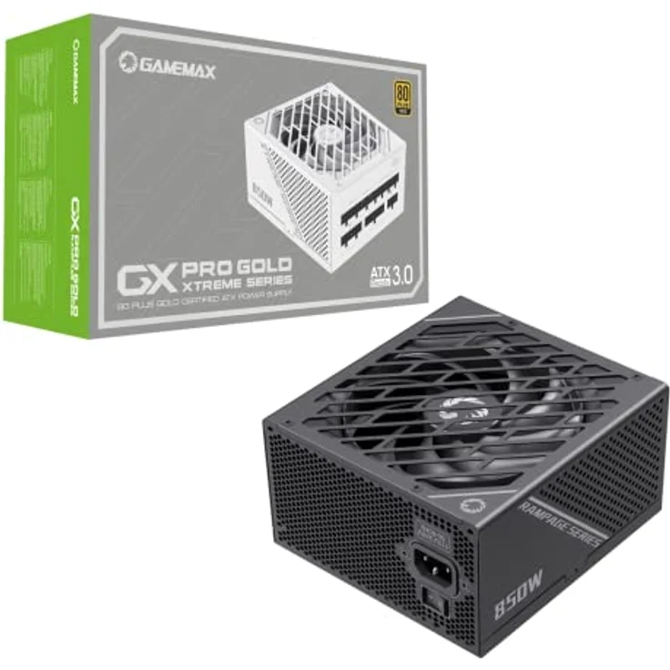 GAMEMAX GX-850 PRO BK PC-Netzteil (850W, 80+ Gold, ATX3.0, PCIe 5.0) - GAMEMAX Gold-Serie mit PCIe5.0-Stromversorgung, vollmodulares Kabelmanagement – Bild 1