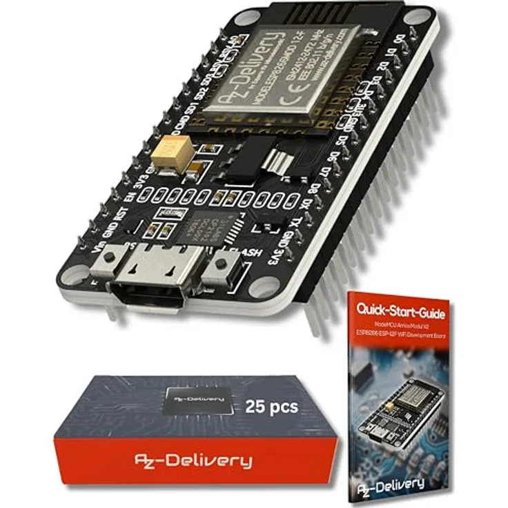 AZDelivery 25 x NodeMCU Amica Modul V2 ESP8266 ESP-12F WiFi Development Board - CP2102 kompatibel mit Arduino - inkl. Installationsanleitung E-Book