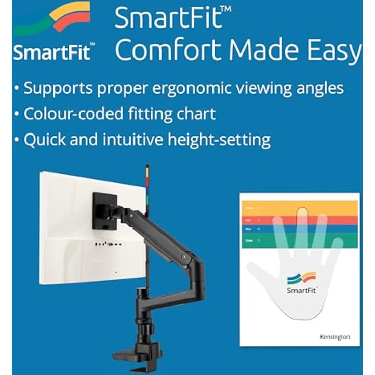 Kensington SmartFit Premium, Gasfeder-Monitorarm für Tischmontage, geeignet für Displays bis 49" (124,5 cm) mit Höhenverstellung, schwarz – Bild 2