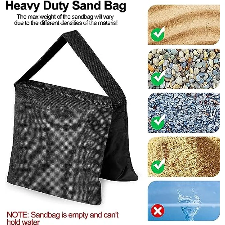 EMART Sandsack Set, 2 Stück strapazierfähige Sandbags für Stativ Fotografie mit 11,7 kg Tragkraft, Nylon-Konstruktion – Bild 5