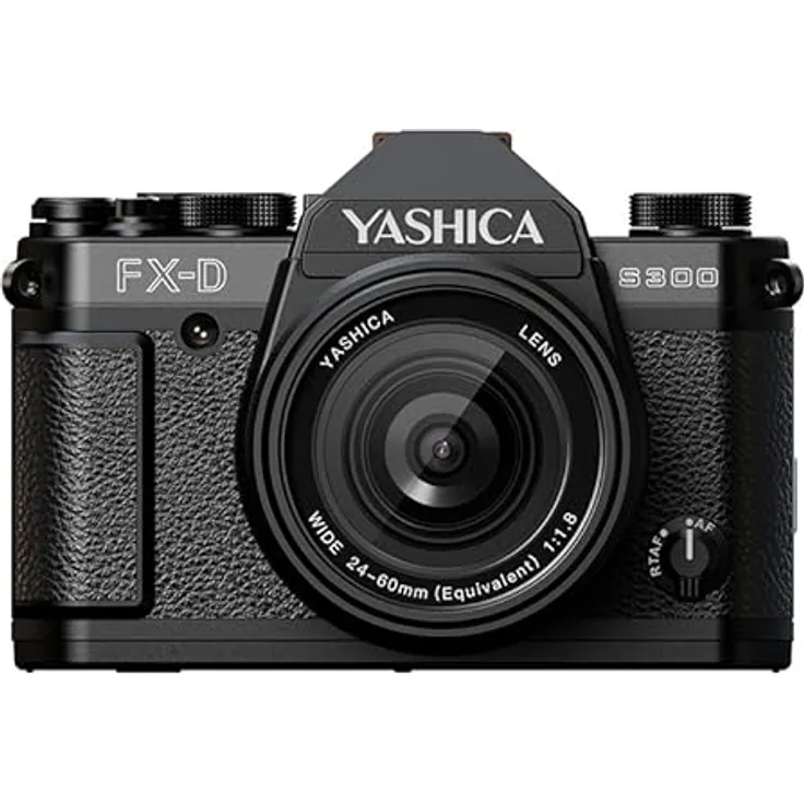 Yashica FX-D S300, Digitale Film-Simulationskamera mit 50 MP Sensor, 24 mm f/1.8 Objektiv und integriertem EVF