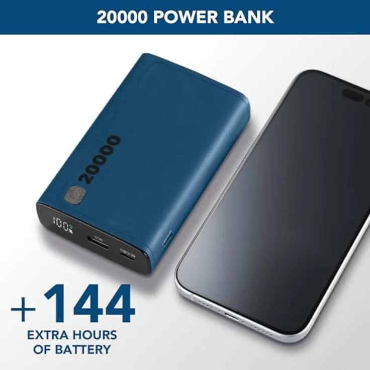 Cellularline Elite 20000 PD Portable Charger Powerbank Black, 20.000 mAh, 2 USB-C-Ports, LCD-Display – Bild 2