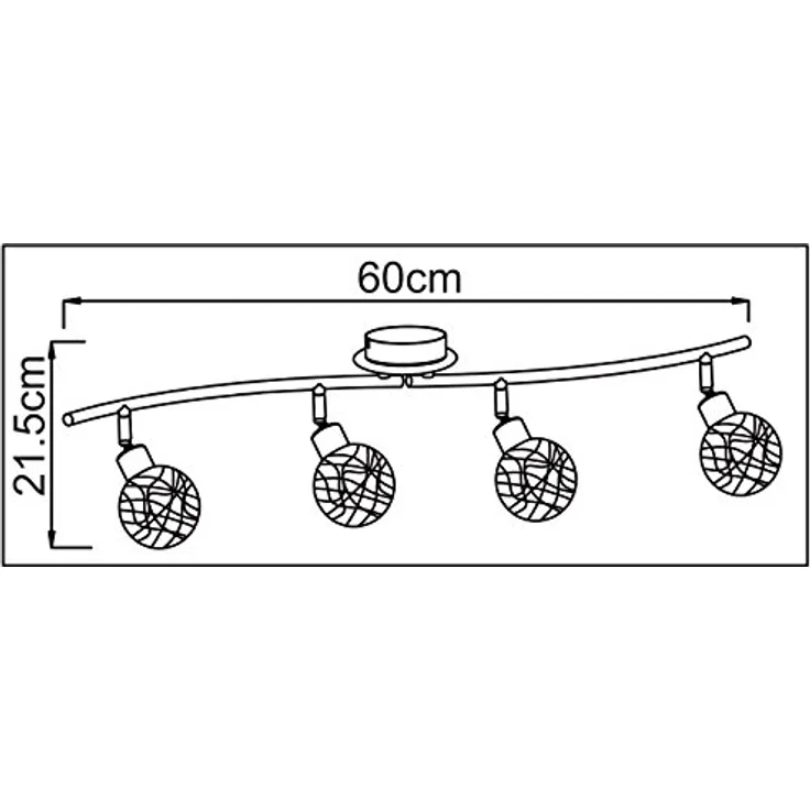 Trango 4-flammig Deckenleuchte 1002-48 Chromoptik inkl. 4x G9 LED Leuchtmittel 3.000K warmweiße Lichtfarbe, dreh- und schwenkbar – Bild 2