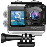 Somikon Action Kamera: 6K-Actioncam mit 2 Farbdisplays, WLAN, Bildstabilisierung, Sony-Sensor (Outdoor-Sportkamera, Action-Kamera wasserdicht, Fahrrad)