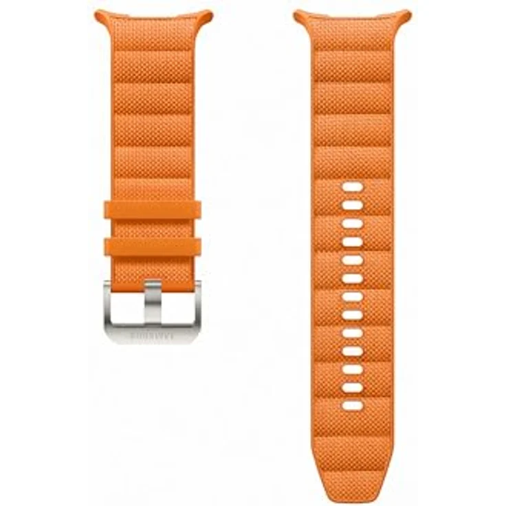 Samsung PeakForm Band, Uhrenarmband, Orange - Wechselarmband im modernen Style mit sportlichem Geschmack, angenehmes Tragegefühl aus Nitrilkautschuk und gewebtem Nylon, einfach zu wechseln, für Galaxy Watch4-Serie. – Bild 1