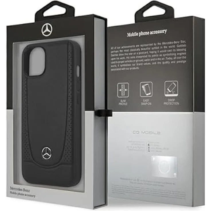 Mercedes MEHCP15MARMBK, iPhone 15 Plus 6.7" Leder Urban Hülle, schwarz, mit TPU-Verstärkung und Metall-Logo – Bild 8