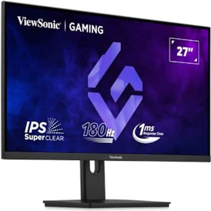 ViewSonic XG27G1 Gaming Monitor, 27 Zoll, 180 Hz, 1 ms MPRT, G-Sync Kompatibel, IPS Panel, HDR 10, Höhen- und neigungsverstellbar, rahmenlos, HDMI 2.0 x 2, DisplayPort – Bild 3