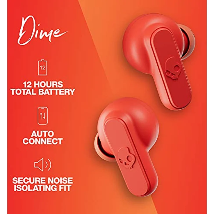 Skullcandy Dime TW In-Ear-Kopfhörer, True-Wireless, rot  – Bild 2