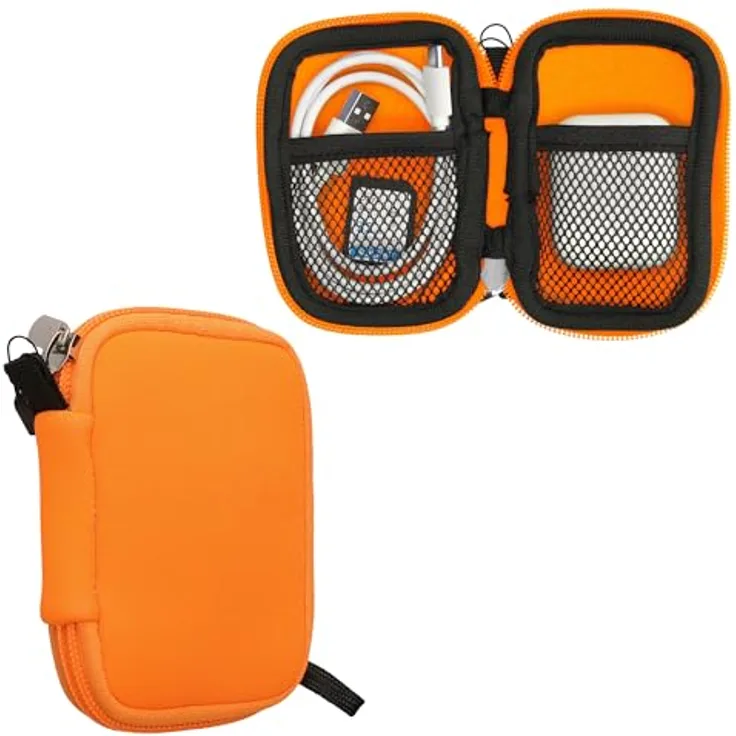 kwmobile In-Ear Kopfhörer Tasche - Neopren Cover Case - 6 x 9 cm - Etui in Neon Orange