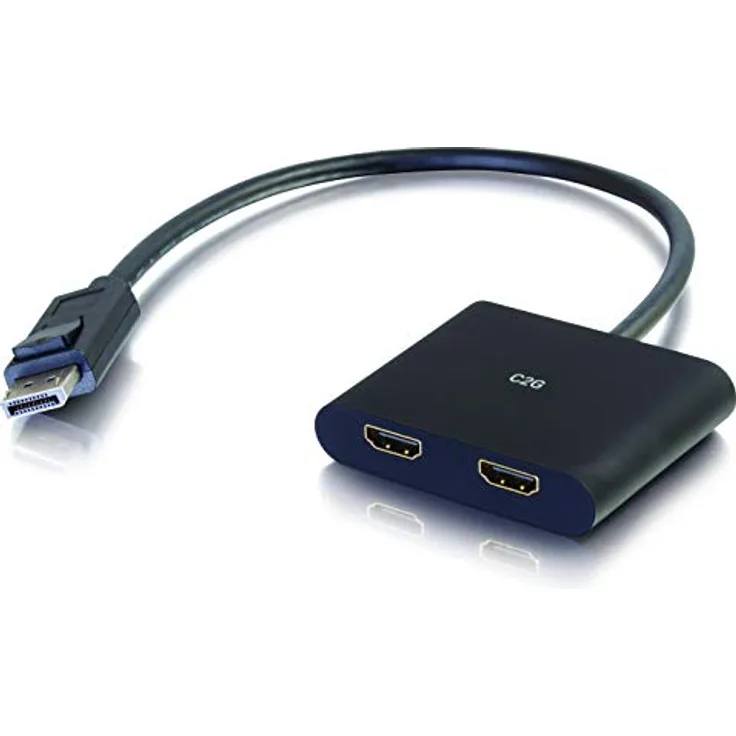 C2G DisplayPort™ 1.2 to Dual HDMI® MST Hub 4K Doppelmonitor MST Hub, DP Multi-Stream Transport (MST) Multiple Monitor Splitter, Schwarz, 84293