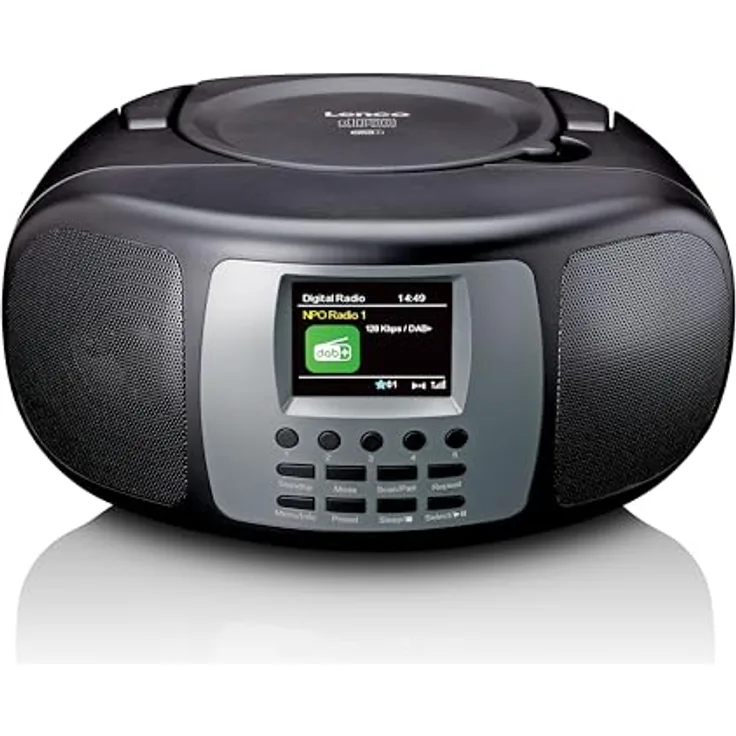 Lenco SCD-860 - tragbares CD-Radio - DAB+ und FM Radio - Bluetooth - Toploader CD-Player - 2,4 TFT Display - Zwei Weckzeiten - 2 x 2 Watt RMS - 5 Speichertasten - schwarz