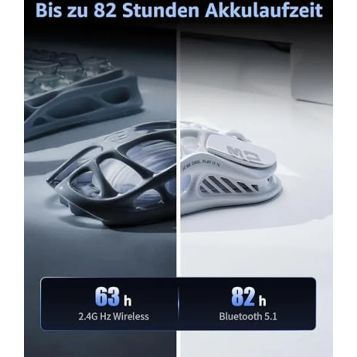 GravaStar Mercury M2, Kabellose RGB Gaming Maus mit 26.000 DPI, stabiler TUROSPEED Wireless-Verbindung, ultraleicht und anpassbarer Beleuchtung, Weiß – Bild 4
