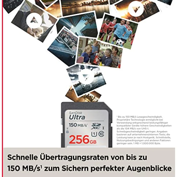 SanDisk SD Card 256GB SDXC UHS-I 150MB-sec (SDSDUNC-256G-GN6IN) – Bild 4