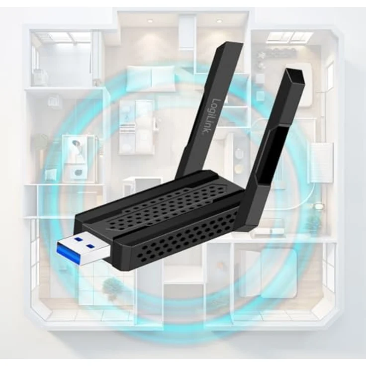 LogiLink WL0250, Wi-Fi 6E USB Adapter mit 5,8 GHz, bis zu 1201 Mbit/s, 4 dBi-Antennen, Hotspot-Funktion, USB 3.0 – Bild 4
