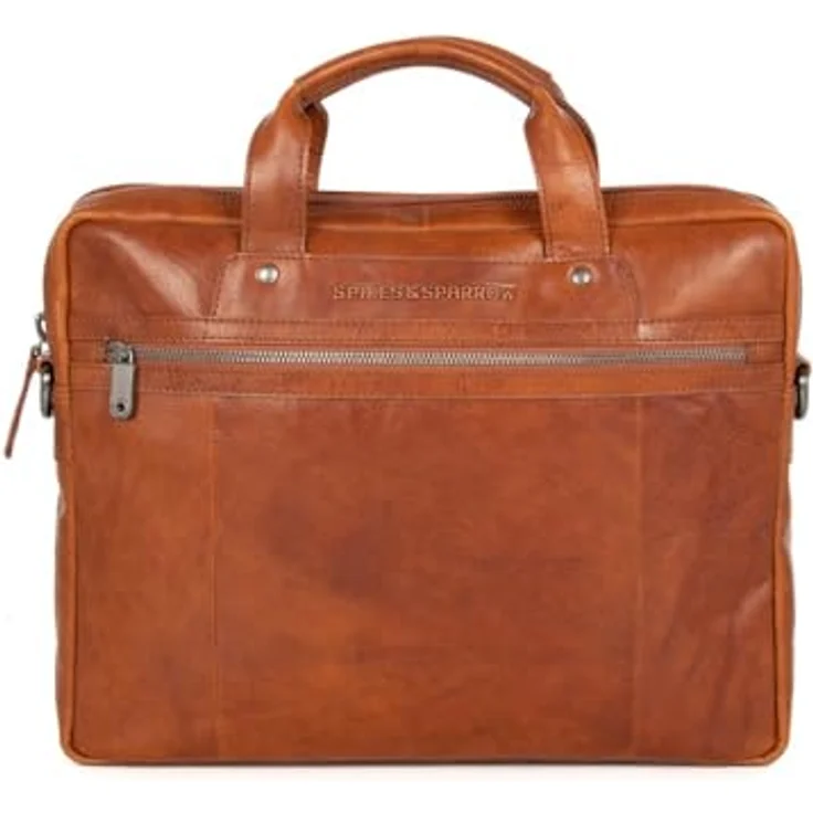 Spikes & Sparrow Aktentasche, echtes Leder im Vintage-Look, mit gepolstertem Notebookfach und verstellbarem Schulterriemen – Bild 2