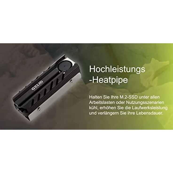 Gelid Solutions Icecap PRO M.2 SSD, passend für alle M.2 Typ 2280 SSD, PWM-Lüfter, 12000 U/min, 20 x 20 x 6 mm, schwarz – Bild 4