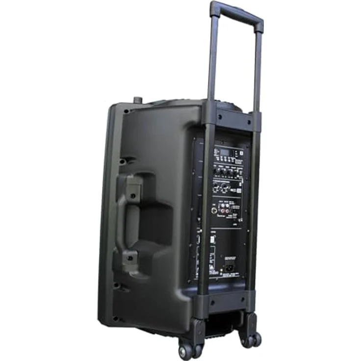 E-Lektron EL38-M 900W mobile PA Sound Anlage mit Akku, Bluetooth, USB/SD-Player und 2 Funkmikrofonen, tragbar mit Handgriff und Rollen – Bild 3