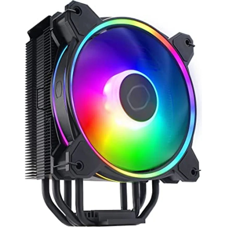 Cooler Master Hyper 212 Halo CPU-Luftkühler – tiefschwarzes Aluminium-Finish, 4 kontinuierliche Direktkontakt-Heatpipes mit Lamellen, MF120 Halo2 ARGB-Lüfter, LGA1700 & AM5 Kühler, ARGB Erkennung – Bild 3