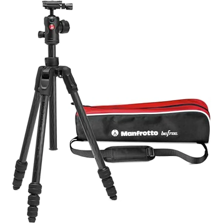 Manfrotto Befree Advanced AS, Carbon-Kamerastativ, Arca-Swiss kompatibel, für DSLR und spiegellose Kameras, tragbar, kompaktes Set, Kugelkopf – Bild 1