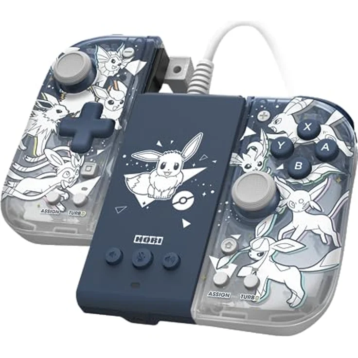 HORI Nintendo Switch Split Pad Compact Attachment Set (Eevee Evolutions) - Ergonomic Controller for Handheld Mode & Wired Controller - Officially Licensed by Nintendo & Pokémon – Bild 1