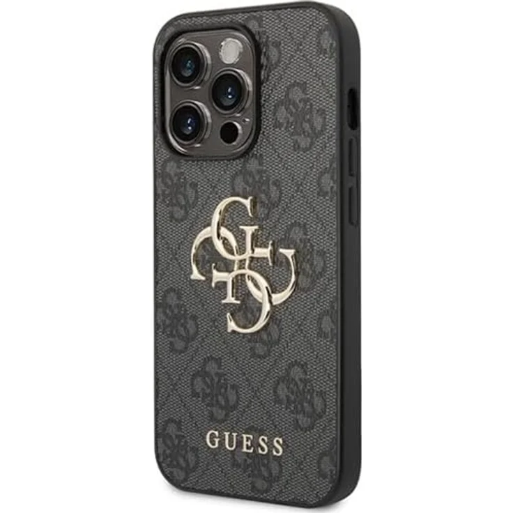 CG MOBILE Guess GUHCP15L4GMGGR Hülle für iPhone 15 Pro 6.1" grau hardcase 4G Big Metal Logo - PU-Leder, hochwertiger Schutz, Guess-Design – Bild 2