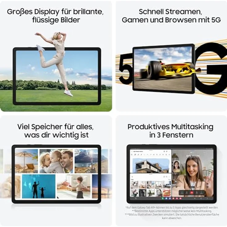 Samsung Galaxy Tab A9+ Wi-Fi Android-Tablet, 64 GB Speicherplatz, Großes Display, 3D-Sound, Simlockfrei ohne Vertrag, Graphite – Bild 5