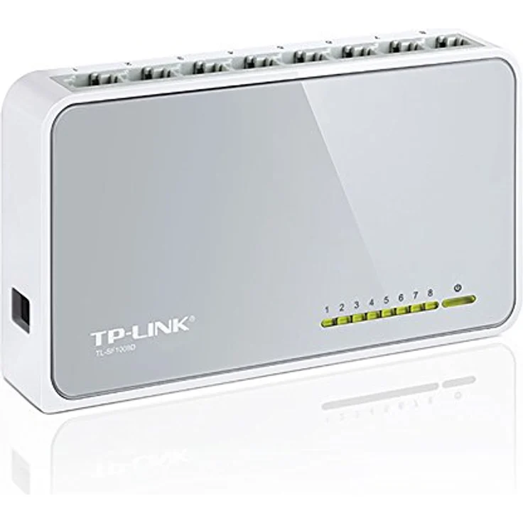 TP-Link TL-SF1008D 8-Port Fast Ethernet--Netzwerk--Lan Switch (10-100Mbit-s, automatische Geschwindigkeits- und Duplexanpassung, Plug-und-Play, Auto-MDI-MDIX, lüfterlos) weiß – Bild 2