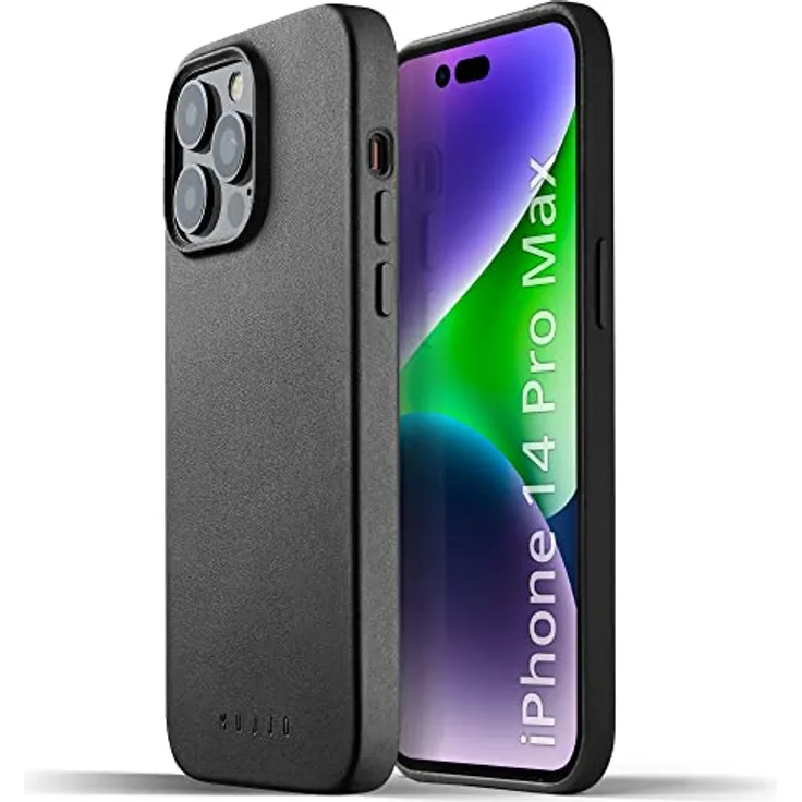 Mujjo Lederhülle für iPhone 14 Pro Max | MagSafe Hülle | Apple iPhone 14 Pro Max MagSafe Schutzhülle für iPhone 14 Pro Max aus Leder mit MagSafe, Apple iPhone 14 Pro Max