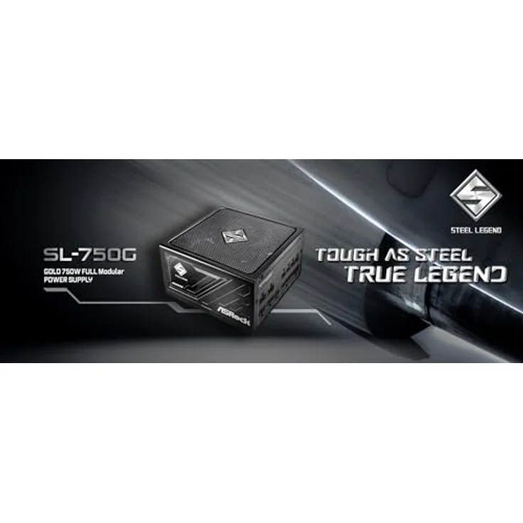 AsRock Steel Legend SL-750G 750W Netzteil, 80+ Gold, ATX, modulares Kabelmanagement, weiss – Bild 4