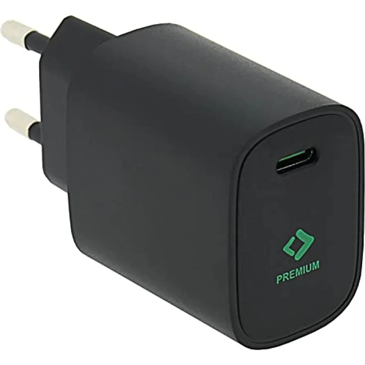 PATONA Premium PD20W Adapter, USB-C Schnell-Ladegerät mit Power Delivery 3.0 und Quick Charge 3.0, 20W, schwarz, kompakt und leicht (48g) – Bild 1