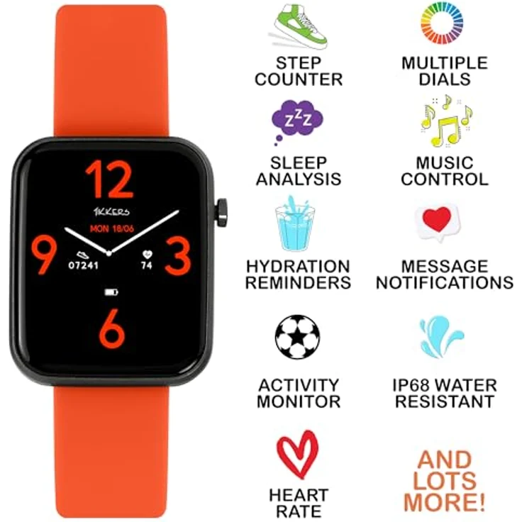 Tikkers Smart Watch Serie 13 Silikonband, Vielzahl fantastischer Funktionen für aktive Kinder und Jugendliche, weiches Silikonarmband, schwarz – Bild 3