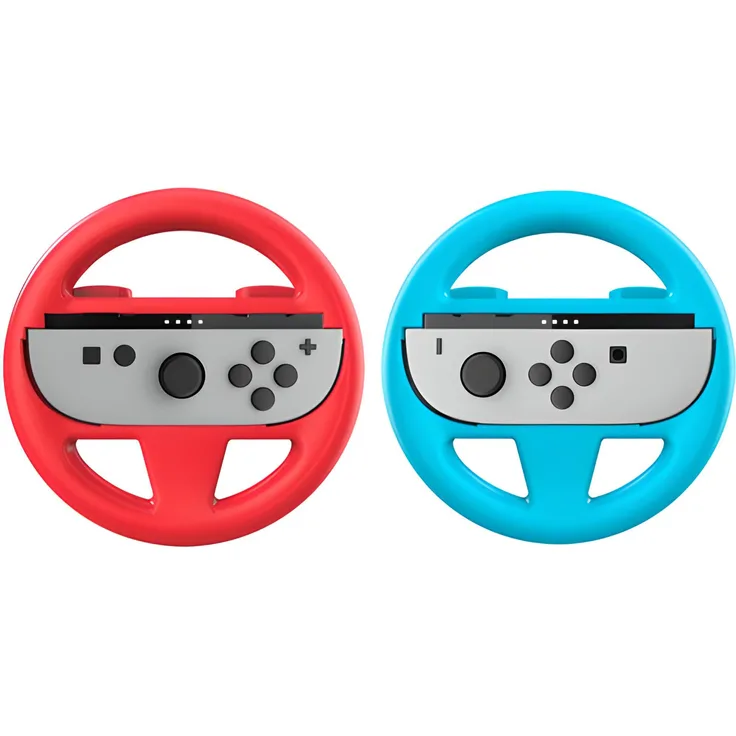 Nacon NA028249 Gaming-Controller Set mit roten und blauen Steuerrädern für Nintendo Switch 2, ergonomisch und für Rennspiele optimiert