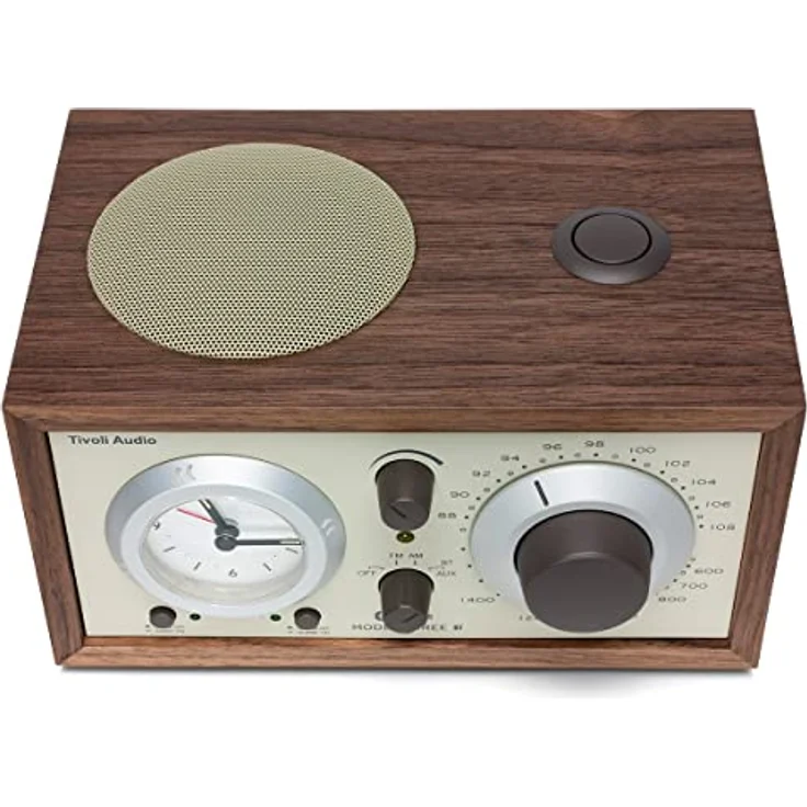 Tivoli Audio Model Three Bluetooth UKW-/MW-Radiowecker (Walnuss/Beige) - Handgefertigte Holzkoffer, Bluetooth-Technologie, UKW-/MW-Tuner – Bild 2