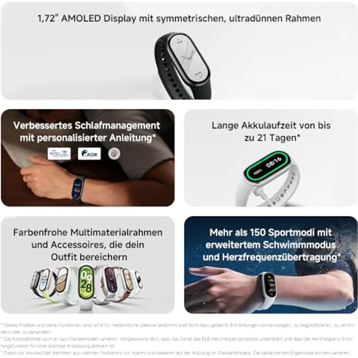XIAOMI Smartband 10, Fitness Tracker mit AMOLED Touch-Display, 21 Tagen Akkulaufzeit, Mystic Rose – Bild 2