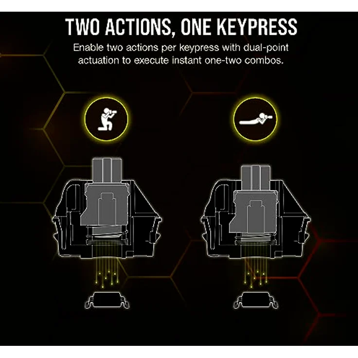 Corsair K70 MAX RGB Magnetisch-Mechanisch Gaming-Tastatur - MGX-Schalter mit Einstellbarer Aktivierung - PBT Double-Shot Tastenkappen - iCUE Kompatibel - QWERTY NA Layout - Stahlgrau – Bild 4