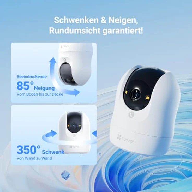EZVIZ C6N G1 4K 8MP Überwachungskamera für Innen mit 360° Pan/Tilt, Auto-Zoom-Tracking, farbiger Nachtsicht, Geräuscherkennung, Zwei-Wege-Audio, Alexa-kompatibel, Dualband-WLAN – Bild 4