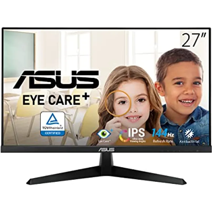 ASUS VY279HGE Gaming Monitor - 27 Zoll Full HD - 144 Hz, 1ms MPRT, FreeSync Premium, GameFast Input - IPS Panel, HDMI, Schwarz - Preisvergleich