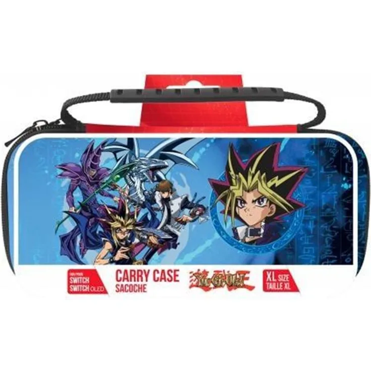 Freaks And Geeks Yu-Gi-Oh! XL Case - Bag für Nintendo Switch und Switch OLED, blau, stoßfestes Innenpolster, für Konsole, 10 Spiele und Zubehör