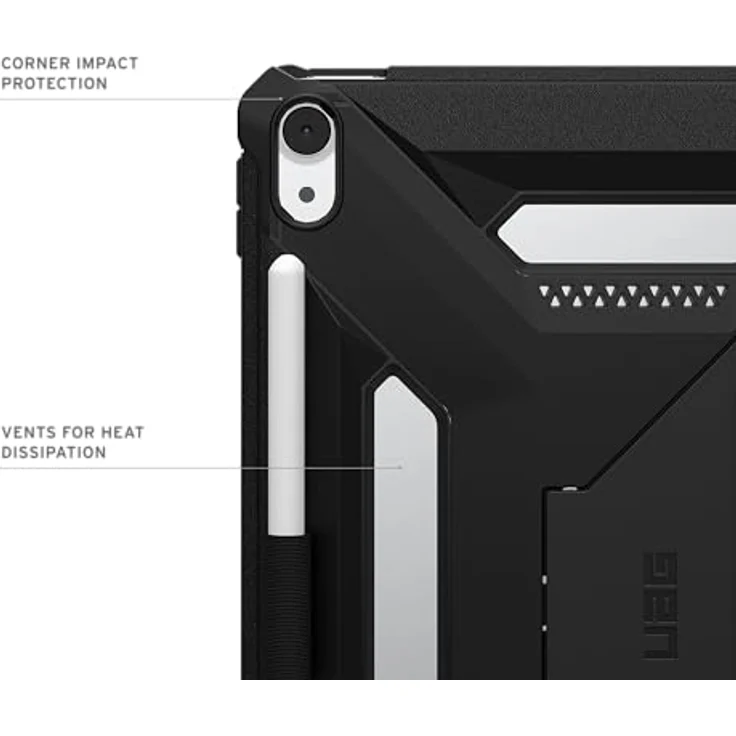 URBAN ARMOR GEAR Scout Plus Case für Apple iPad Air 11 (M3-2025, M2-2024), schwarz, mit Apple Pencil Halterung und Standfunktion, militärischer Schutzstandard MIL-STD-810G – Bild 5
