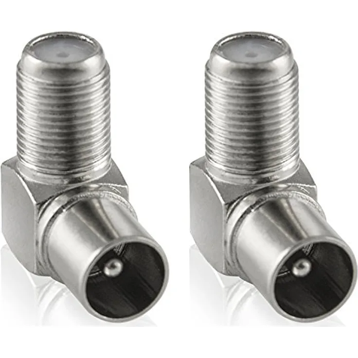 Poppstar 2x SAT-Winkel-Adapter (Antennen Winkeladapter 90 Grad gewinkelt) (Coax F-Buchse auf IEC Antennenstecker) Winkelstecker für Koaxialkabel - Antennenkabel
