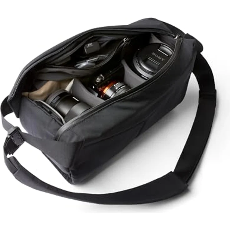 Bellroy Venture Camera Sling, Foto-Schultertasche mit gepolsterten Trennwänden, abnehmbarem Tragegurt und wasserabweisendem Recycling-Gewebe - Schwarz – Bild 3