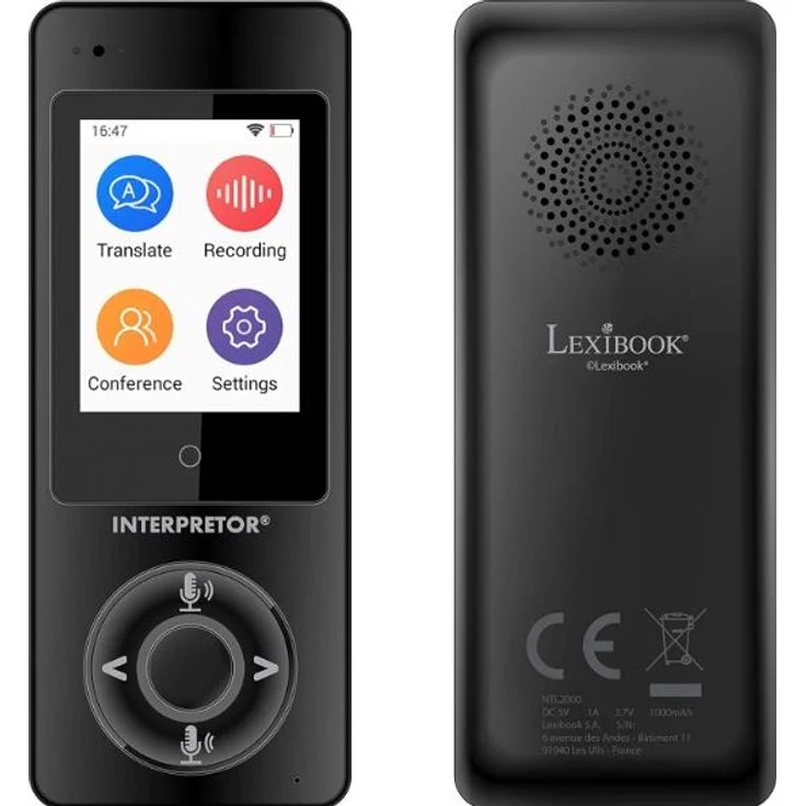 Lexibook Interpretor Sofortiger Sprachübersetzer mit künstlicher Intelligenz - 45 Sprachen, Diktiergerät – Bild 1