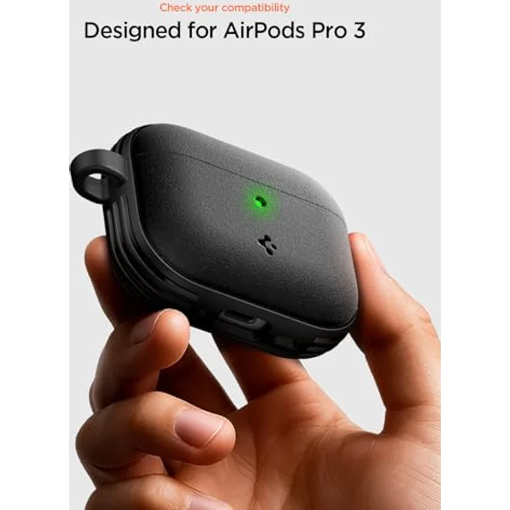Spigen Vault Hülle Case für AirPods Pro 3. Generation (2025) - Matt Schwarz, rutschfester Griff, militärischer Schutz, kabelloses Laden – Bild 2