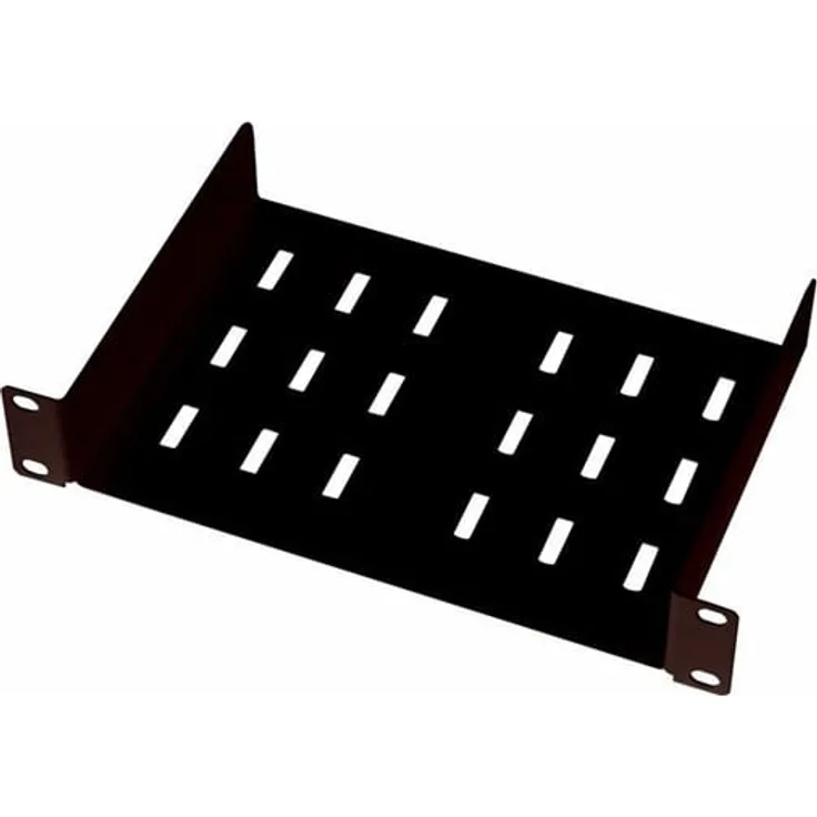 Lanview Rack Shelf 1U, schwarzes Regal für Schrankmontage, 25.4 cm (10)