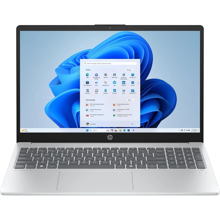 HP OmniBook 3 NGAI 15-fn0653ng, 39,6cm (15,6 Zoll) Notebook mit AMD Ryzen KI-Prozessor, 16GB RAM, 1TB SSD, Silber