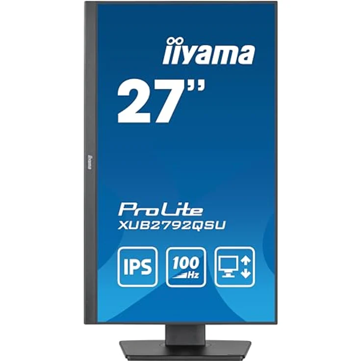 iiyama Prolite XUB2792QSU-B6 27" IPS LED-Monitor WQHD 100Hz HDMI DP USB3.2 FreeSync Höhenverstellung Pivot schwarz – Bild 2