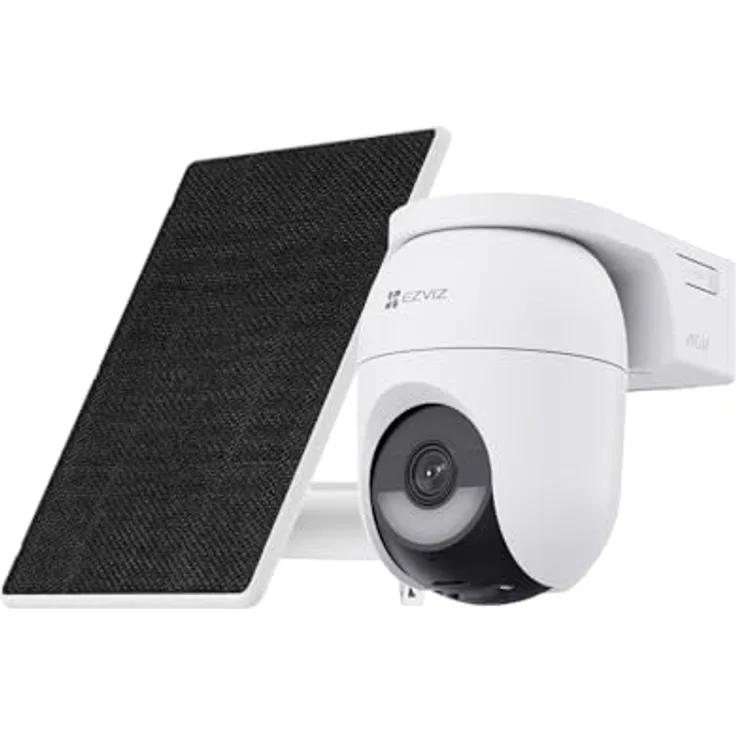 EZVIZ CB8 Lite, 4MP PTZ WLAN-Außenkamera mit 360° Überwachung, Farbnachtsicht, KI Personen- und Fahrzeugerkennung, 2-Wege-Audio, inkl. 5W Solarpanel