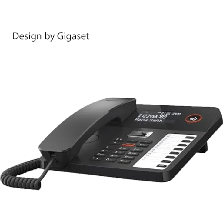 Gigaset Desk 800A - Schnurgebundenes Telefon mit Anrufbeantworter - dreizeiliges LCD-Display - 5 Wege Navigationstaste - Freisprechfunktion - MFV- oder Impulswahl, schwarz [Deutsche Version] – Bild 4